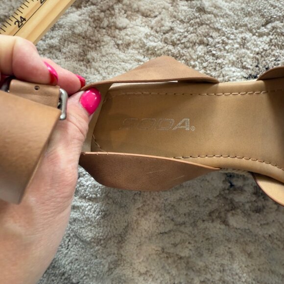 Soda Women’s Topic Open Toe Buckle Ankle Strap Flatform Wedge Casual Sandal Sz 6 - Picture 8 of 16